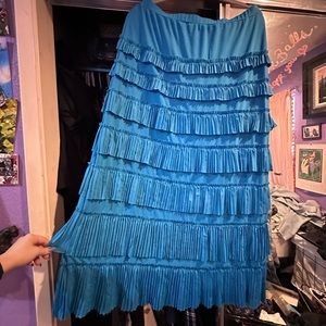 Teal Blue skirt stretch material bought from Amazon